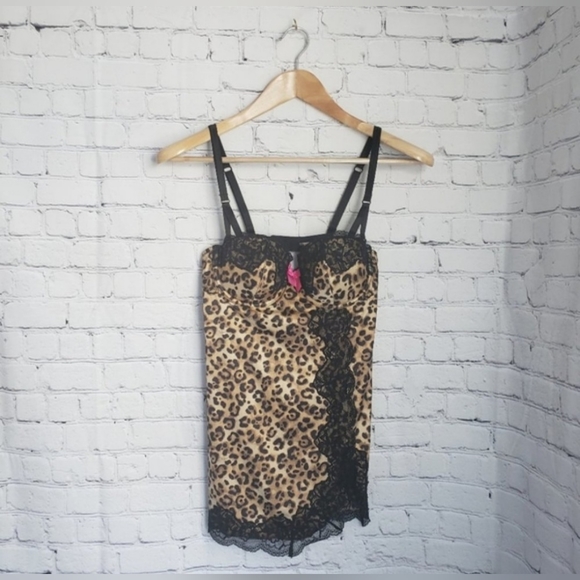 La Senza Leopard Animal Print Lingerie Chemise Teddy Lace Boudoir Pin-up - Picture 8 of 8